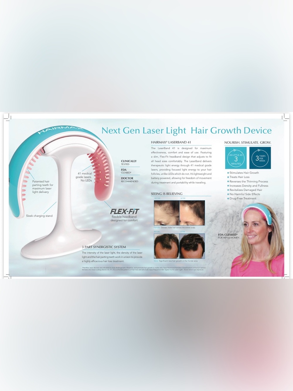 HairMax LaserBand 41 Flex-Fit Hair Growth Device - Picture 3 of 11